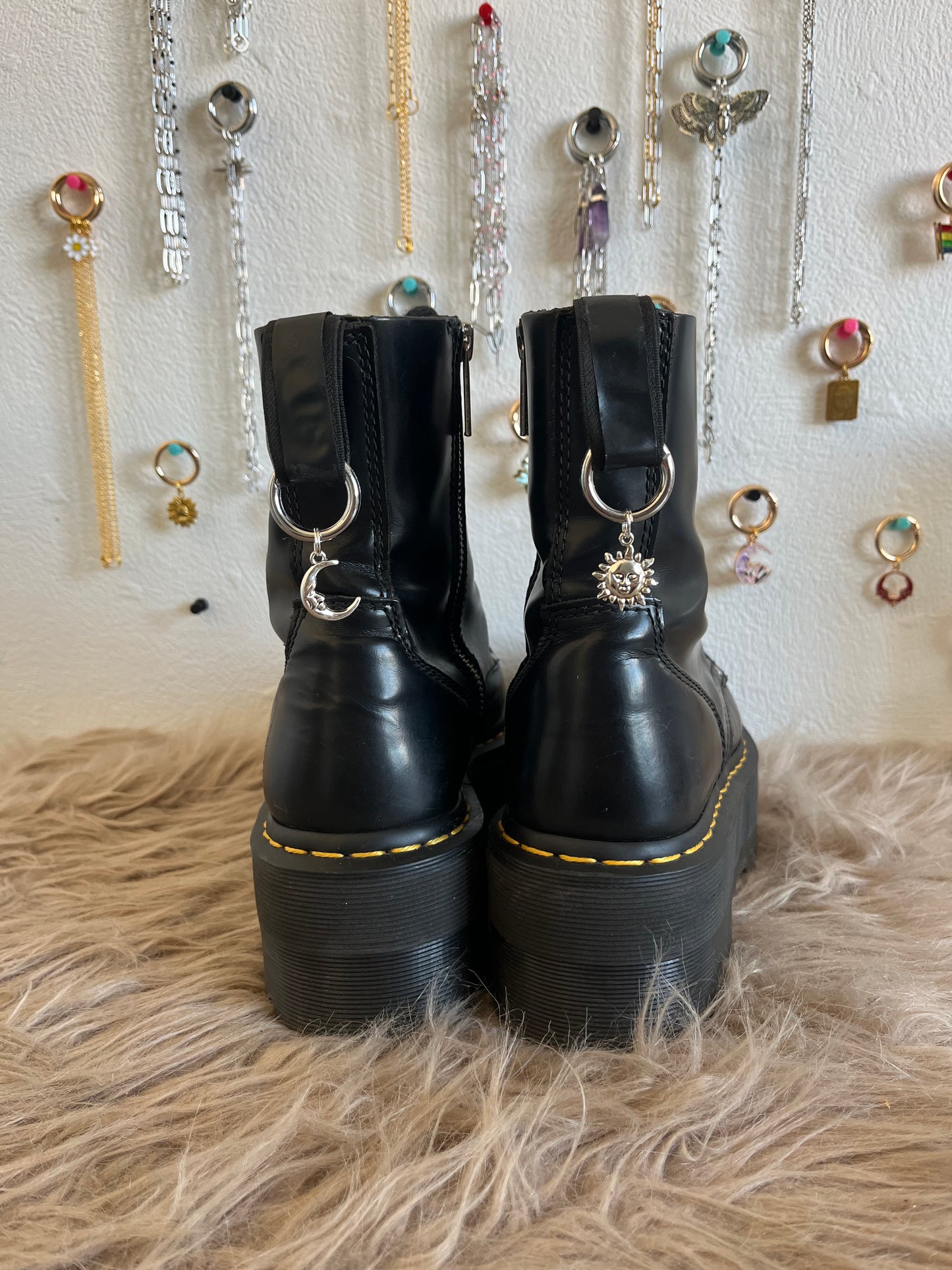 Charms lune soleil argentés