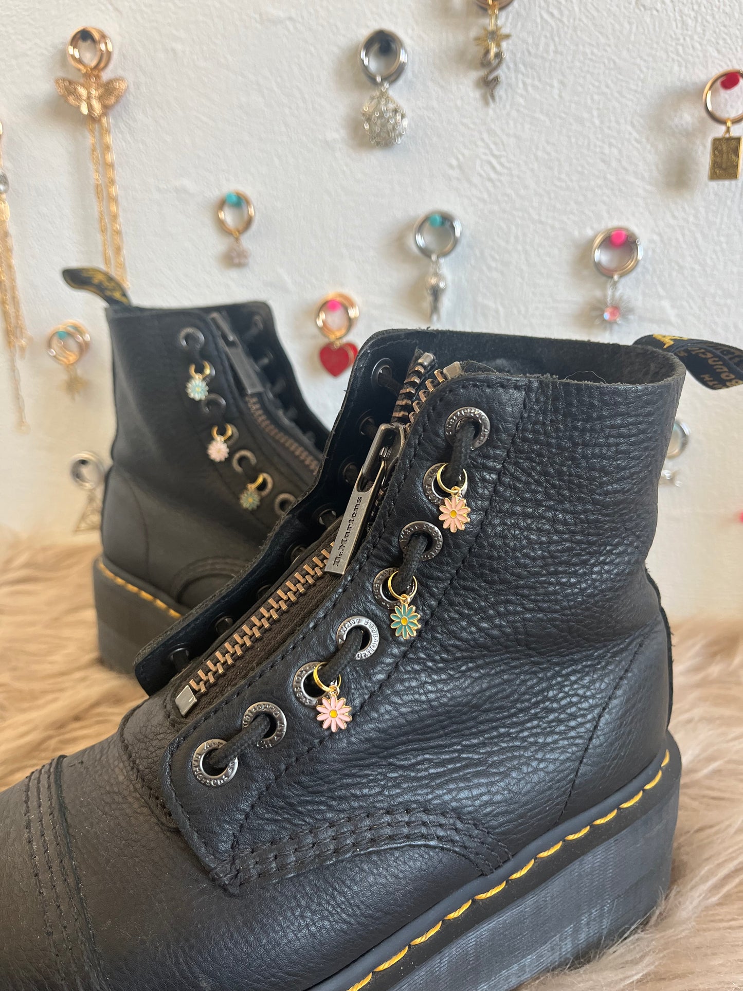 x6 bijoux lacets fleurs