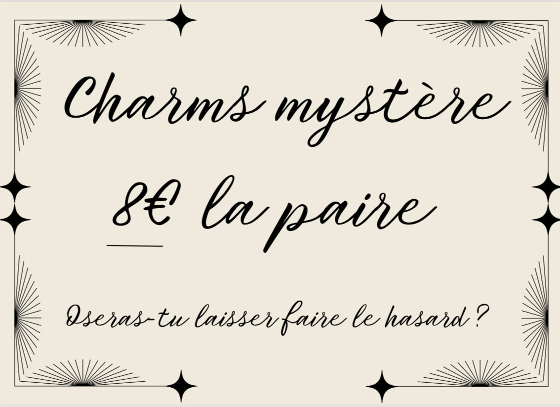 Paire de Charms mystère dorés ou argéntés